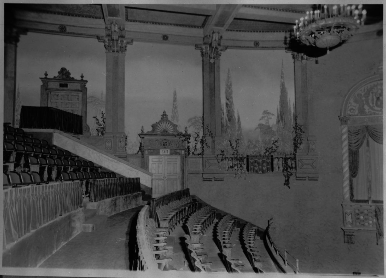 Balcony with murals in background - c. 1927
